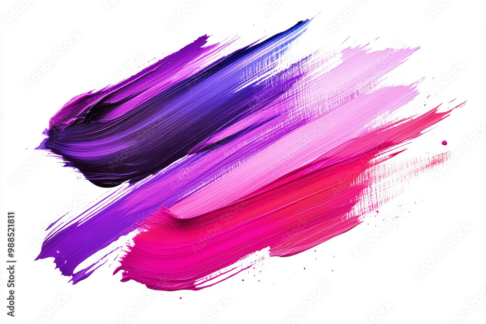 Vibrant purple and pink brush strokes create dynamic and energetic composition on white background, evoking sense of creativity and artistic expression Vibrant purple and pink brush strokes create dynamic and energetic composition on white background, evoking sense of creativity and artistic expression