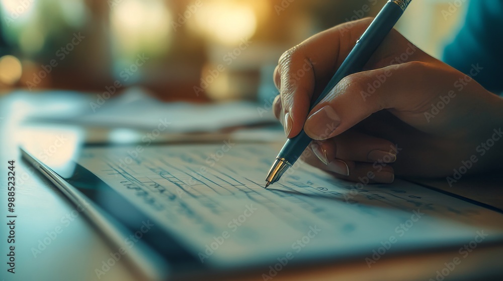 Close-up of a Hand Signing a Document on a Tablet Close-up of a Hand Signing a Document on a Tablet