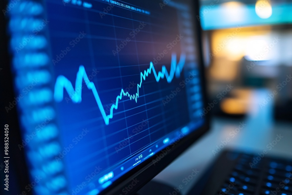 Stock Market Chart on Computer Screen Stock Market Chart on Computer Screen