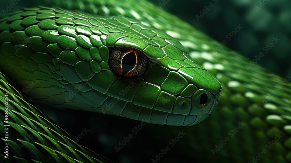 close-up of the green snake close-up of the green snake