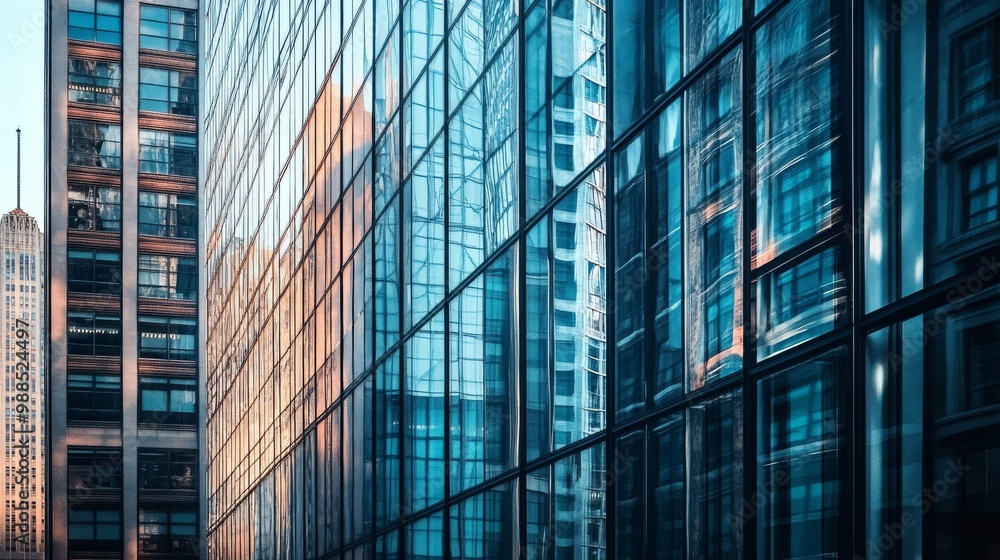 Fototapeta premium Modern Skyscraper Architecture with Glass Facade