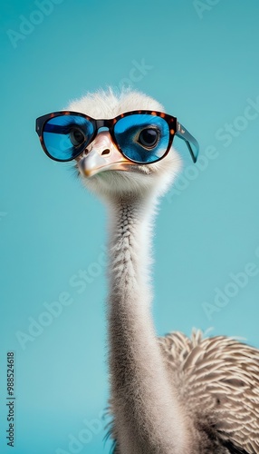 olated editorial bird background ostrich glasses sunglass animal advertisement creative surrealism solid concept commercial pastel surreal shade  art creative graphic style futuristic modern concept photo