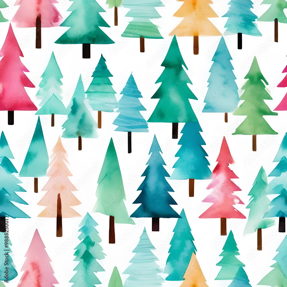 Christmas trees seamless pattern Christmas trees seamless pattern