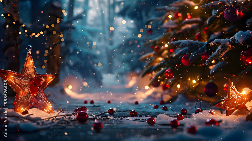 Beautiful bright Christmas background with copy space. AI Generated Beautiful bright Christmas background with copy space. AI Generated