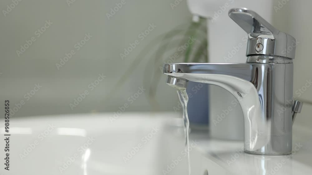 Bathroom water mixer. Not enough. Weak stream. Water tap made of chrome material. Bathroom water mixer. Not enough. Weak stream. Water tap made of chrome material.