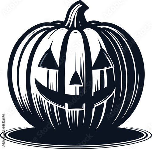 Adobe Illustrator Artwork grin Halloween pumpkin vector illustration utilizing a clean vector style