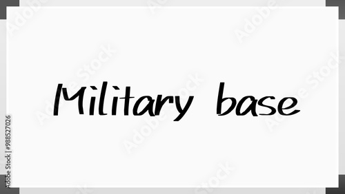 Military base のホワイトボード風イラスト