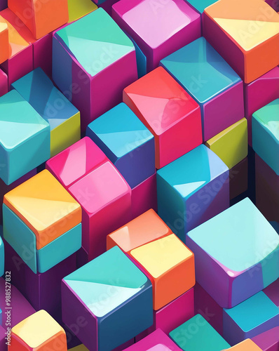 Clean blocks of color with sharp edges seamless design pattern wallpaper