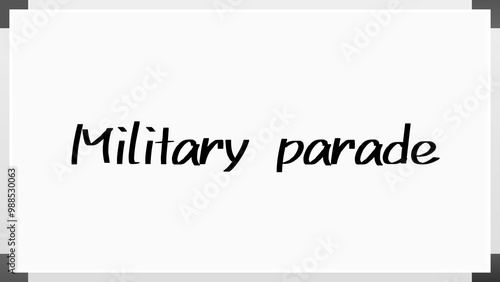 Military parade のホワイトボード風イラスト