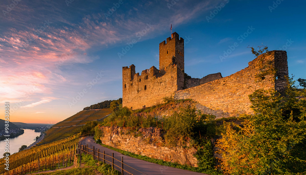 Medieval Castle Ruins Above the Rhine Medieval Castle Ruins Above the Rhine