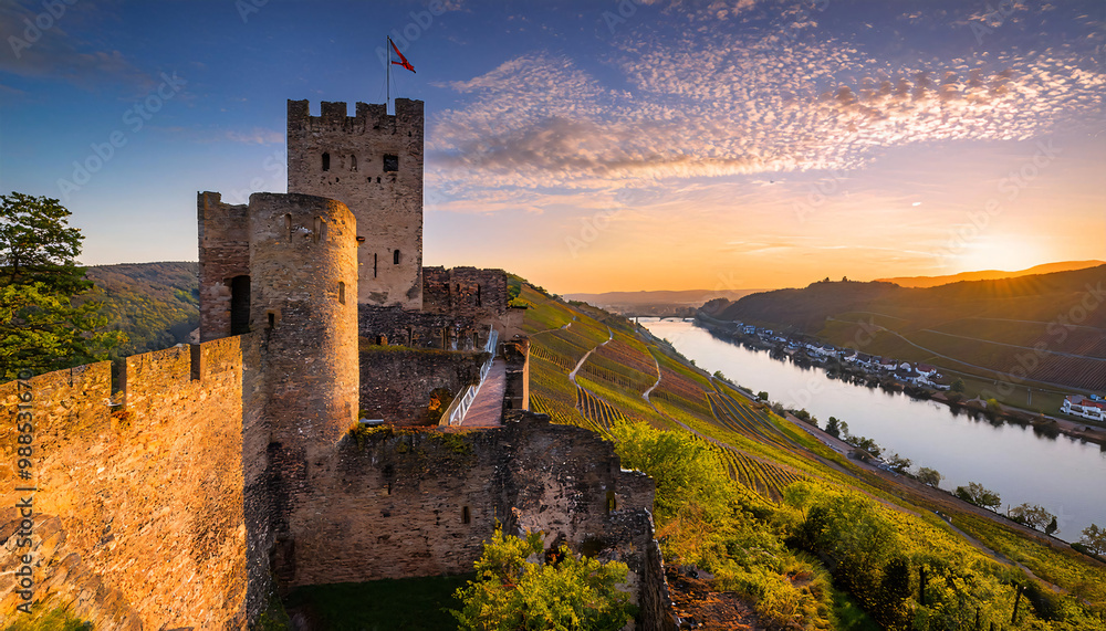 Medieval Castle Ruins Above the Rhine Medieval Castle Ruins Above the Rhine