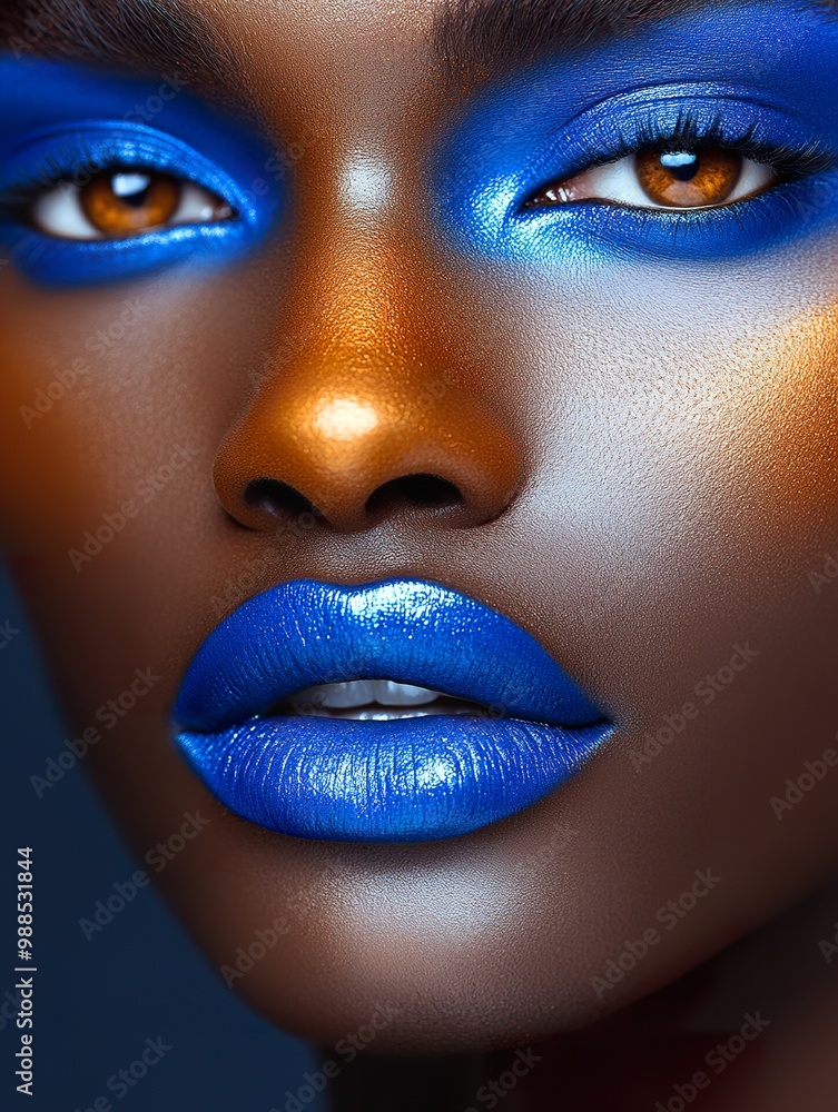 Creative Beauty Portrait with Bold Blue and Orange Contrast Creative Beauty Portrait with Bold Blue and Orange Contrast