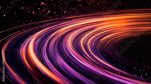 Abstract Cosmic Light Trails: A Digital Exploration of Space