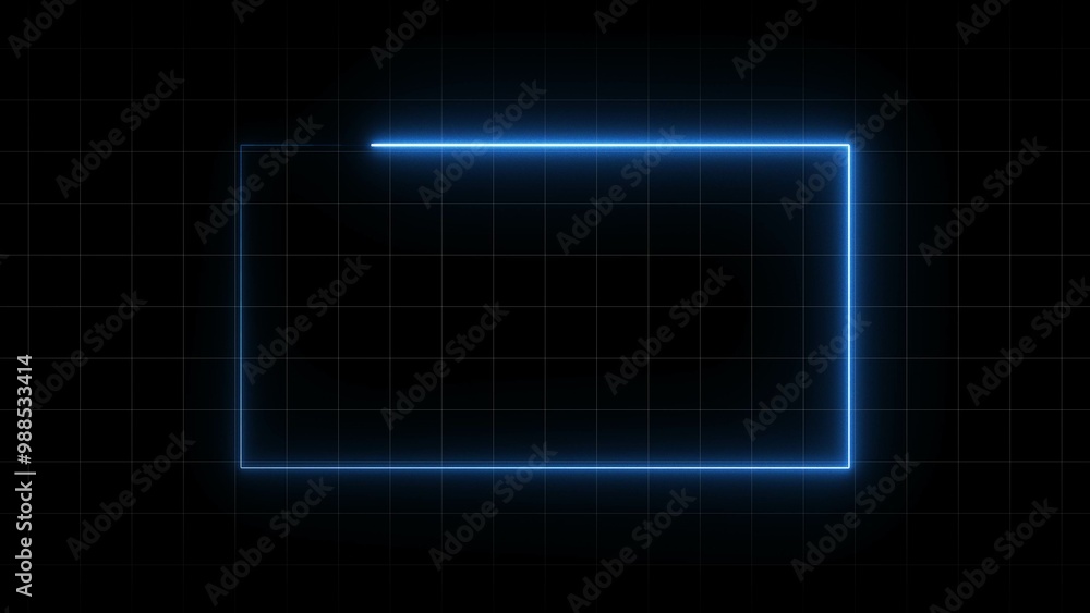 Abstract Neon Rectangle Frame Illustration. Abstract Neon Rectangle Frame Illustration.
