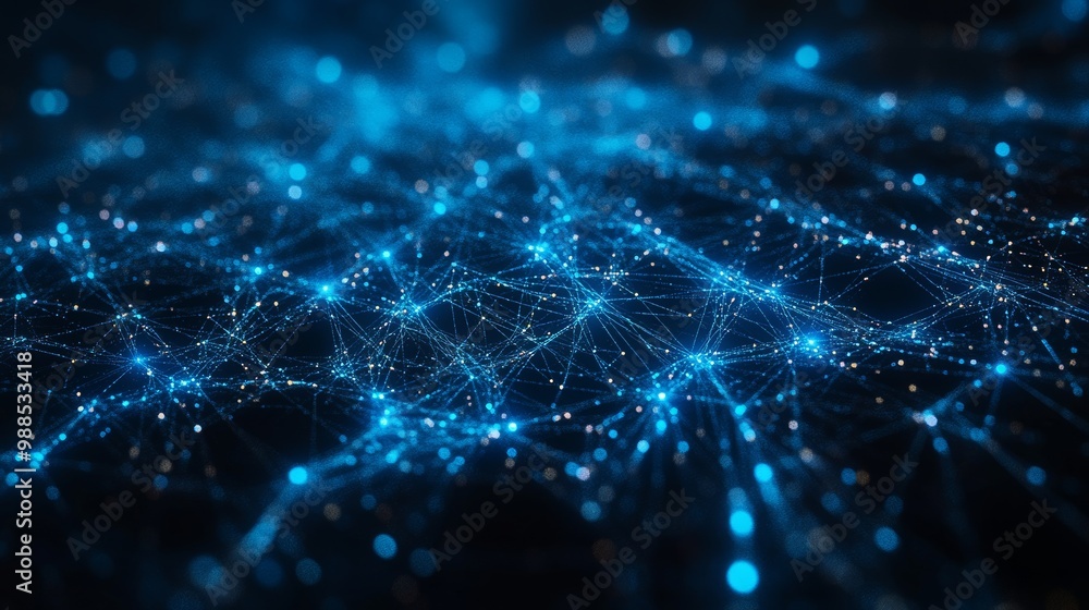 Abstract Digital Network: Glowing Lines and Dots Abstract Digital Network: Glowing Lines and Dots