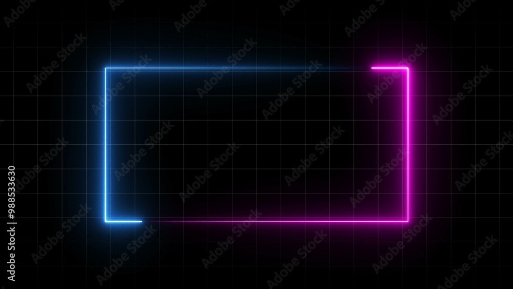 Abstract Neon Rectangle Frame Illustration. Abstract Neon Rectangle Frame Illustration.