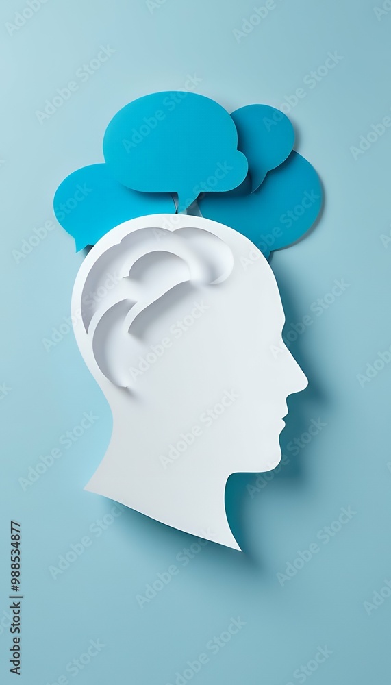 chat paper project olated psychology ad man brain bubble brainstorm media papercut modern communication craft design social concept 3d business illustration cut app background illustration chat paper project olated psychology ad man brain bubble brainstorm media papercut modern communication craft design social concept 3d business illustration cut app background illustration