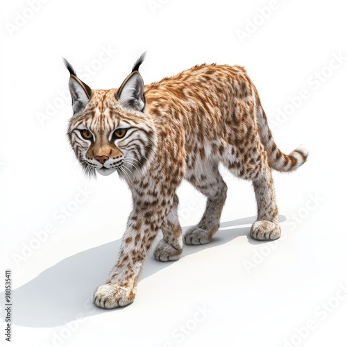 A detailed illustration of a lynx walking gracefully. Its distinctive fur and sharp features highlight its wild beauty, making it a perfect representation of nature's elegance.