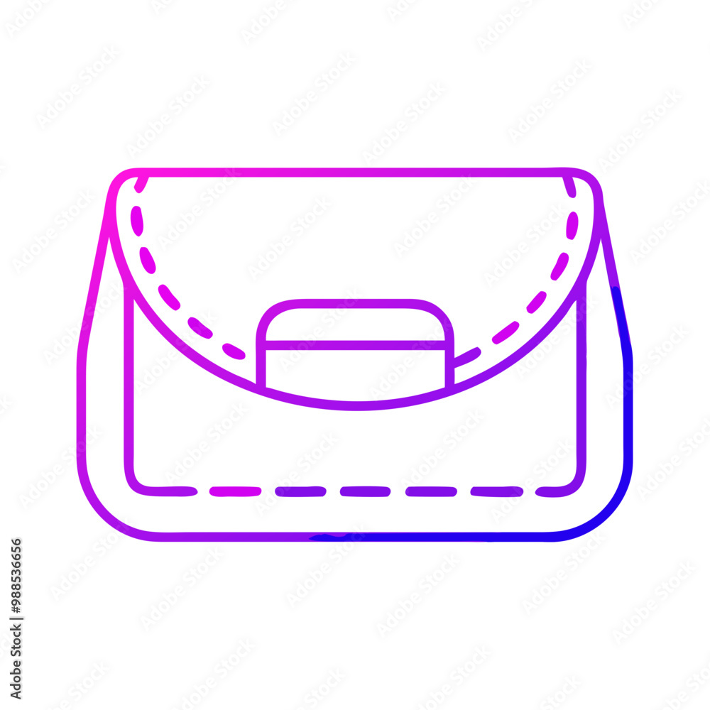 A purse with a purple strap is displayed on a white background. The purse is a small, stylish accessory that is perfect for carrying everyday essentials. The purple strap adds a pop of color A purse with a purple strap is displayed on a white background. The purse is a small, stylish accessory that is perfect for carrying everyday essentials. The purple strap adds a pop of color