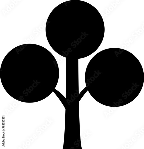 Tree icon, simple silhouettes. Flat trees set, pines, spruces, conifers and deciduous trees. Forest green tree nature plant isolated vector illustration
