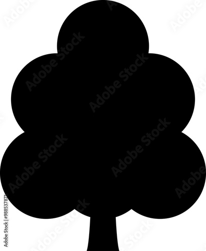 Tree icon, simple silhouettes. Flat trees set, pines, spruces, conifers and deciduous trees. Forest green tree nature plant isolated vector illustration