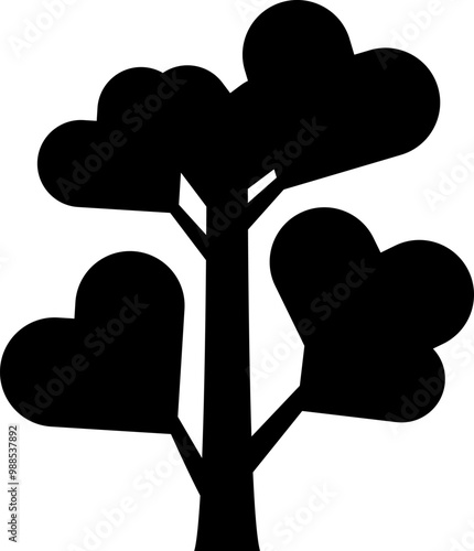 Tree icon, simple silhouettes. Flat trees set, pines, spruces, conifers and deciduous trees. Forest green tree nature plant isolated vector illustration