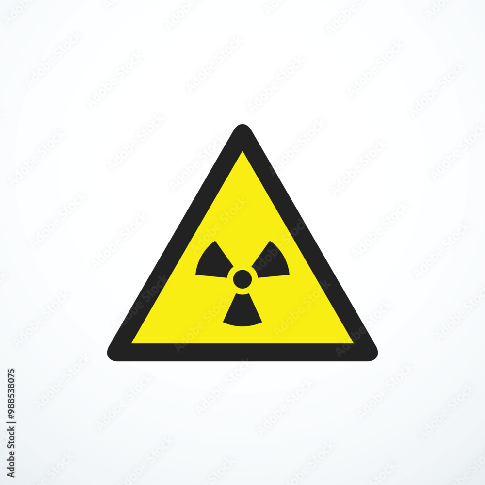 Radiation danger triangle sign. Vector illustration Radiation danger triangle sign. Vector illustration