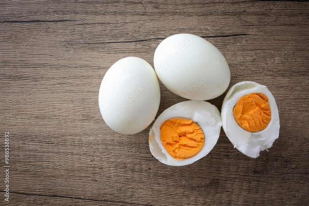 Salted duck eggs on wooden background Salted duck eggs on wooden background