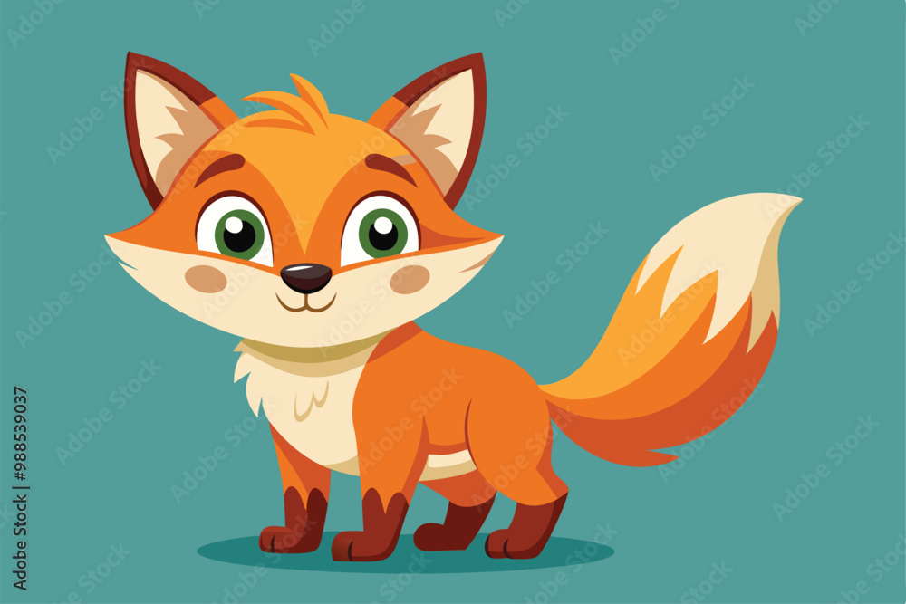 A cheerful fox character stands with a smile, showcasing its vibrant orange fur and playful demeanor, a cartoon character A charming fox A cheerful fox character stands with a smile, showcasing its vibrant orange fur and playful demeanor, a cartoon character A charming fox