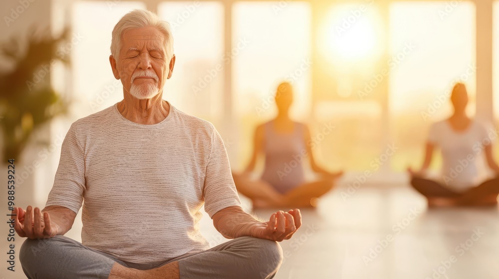 Elderly group doing seated chestopening stretches in a sunny room, Senior group, chair yoga, chestopening Elderly group doing seated chestopening stretches in a sunny room, Senior group, chair yoga, chestopening