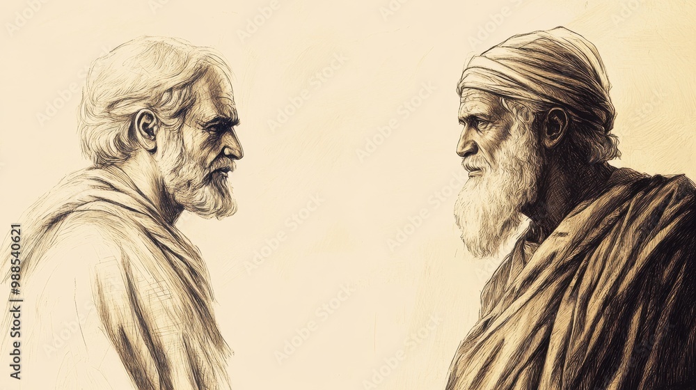 Zophar’s Concern and Authority Illustrated - Speaking to Job About Arrogance and Its Perils, Beige Background Zophar’s Concern and Authority Illustrated - Speaking to Job About Arrogance and Its Perils, Beige Background
