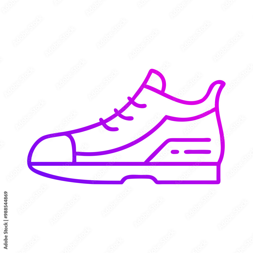 A shoe with a purple outline. The shoe is white and has a purple outline A shoe with a purple outline. The shoe is white and has a purple outline