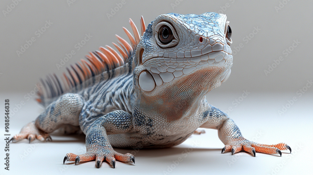 Fototapeta premium A vibrant blue lizard with striking details and unique patterns, perfect for nature and wildlife photography projects.
