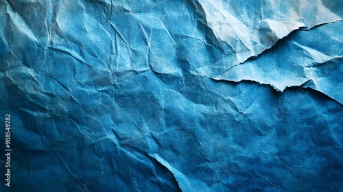 Wallpaper Mural Close-up of a crumpled blue paper texture. Torontodigital.ca
