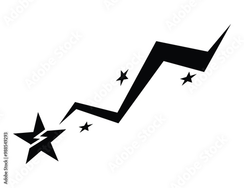 Shooting star icon. Falling meteorite or comet. Comet tail or star trail vector illustration isolated on white background