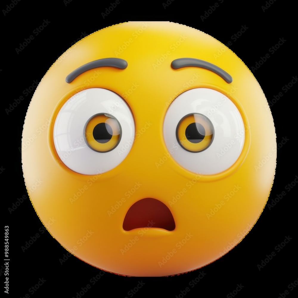 Surprised emoji with wide eyes and an open mouth expression Surprised emoji with wide eyes and an open mouth expression