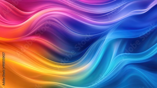 Energetic abstract waves in vivid colors, blending smoothly into a flowing, dynamic composition, copy space