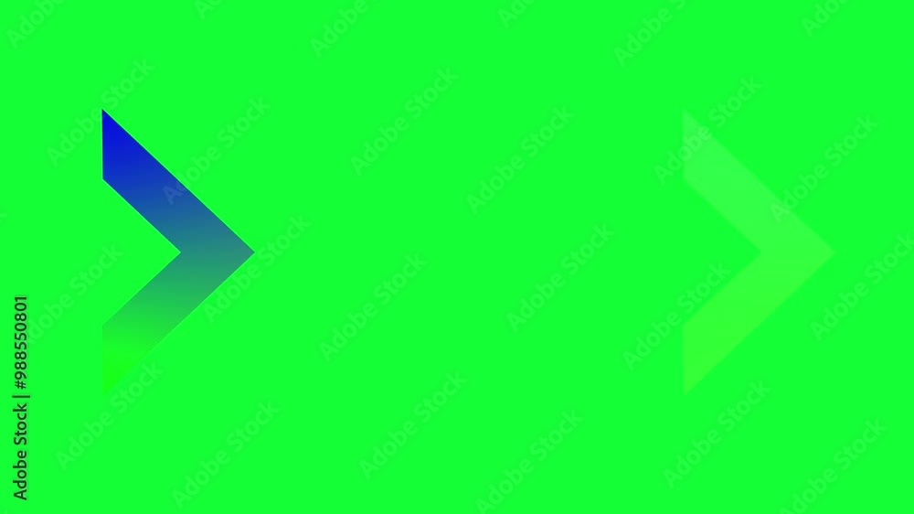 4 color arrow moving right on green background. 4 color arrow moving right on green background.