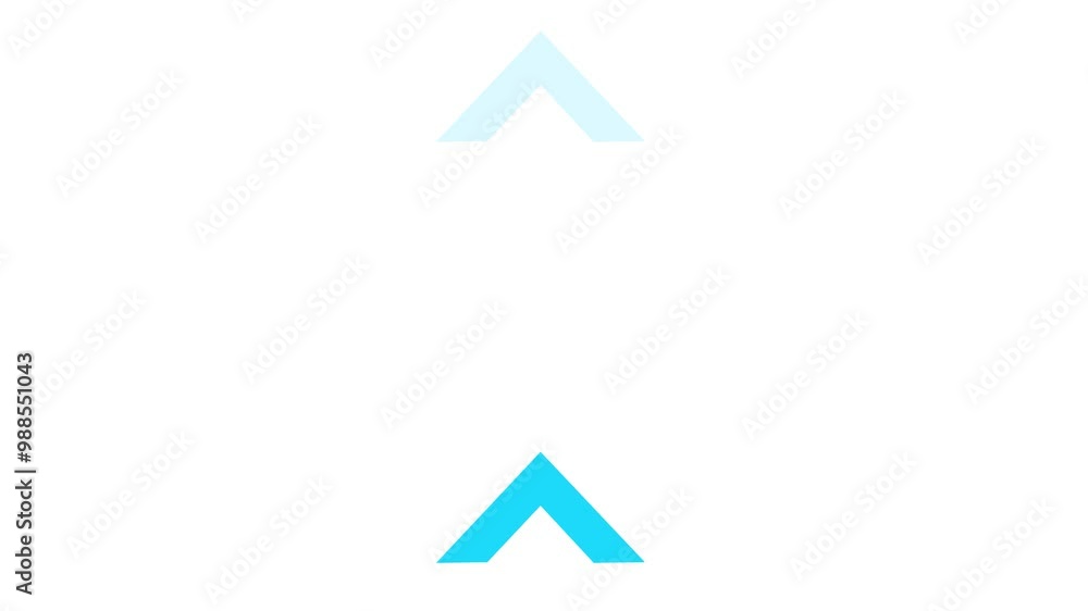Cyan arrow moving up on white background. Cyan arrow moving up on white background.