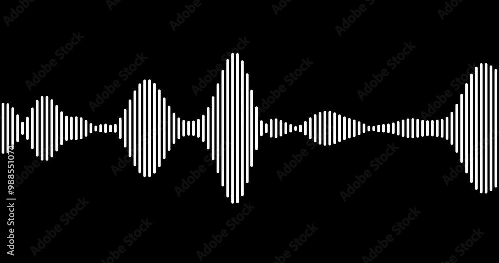 Audio waveform, sound equalizer. Moving seamlessly audio signal on ...