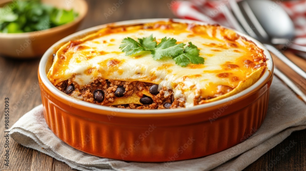 Delicious Cheesy Enchiladas in a Rustic Dish Delicious Cheesy Enchiladas in a Rustic Dish
