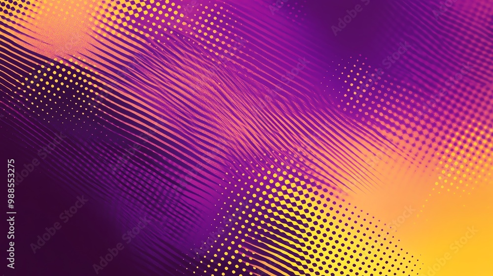 Abstract background with a gradient of purple and yellow dots. Abstract background with a gradient of purple and yellow dots.