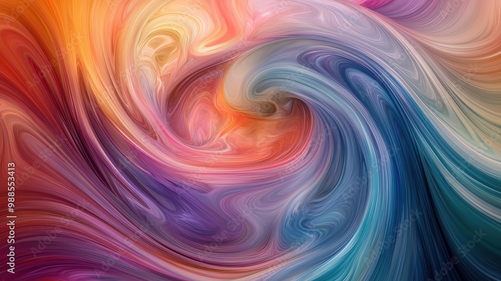 A swirling mix of vibrant colors, with flowing wave patterns creating a sense of fluidity and motion, copy space A swirling mix of vibrant colors, with flowing wave patterns creating a sense of fluidity and motion, copy space