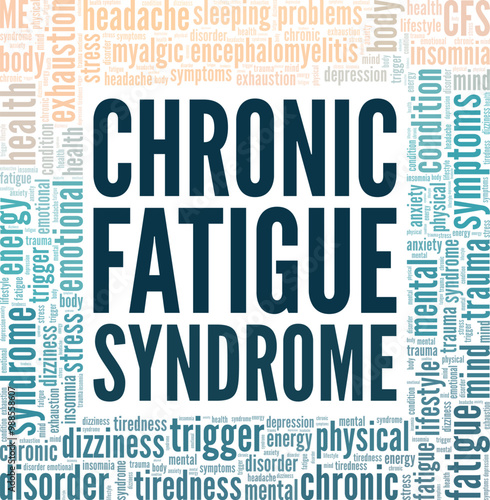 CFS Chronic Fatigue Syndrome word cloud conceptual design isolated on white background.