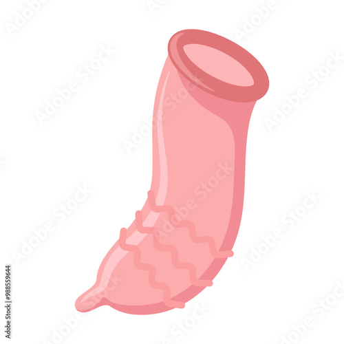 Funny cartoon condom. Barrier method of contraception