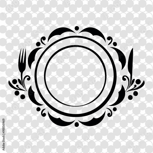 
logo of plates and cutlery with monograms