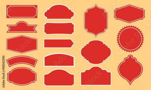 Vintage Christmas badge and label template set