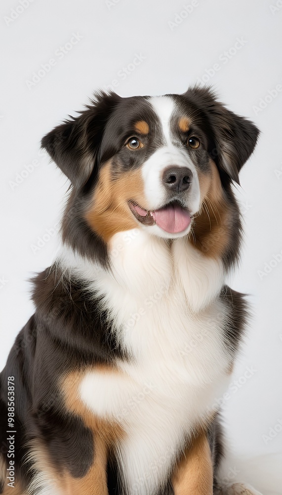 sitting australian background white pherd dog pet sitting animal isolated on white white background vertical photo color image no people nobody studio indoor studio shot isolated cut-out full-length sitting australian background white pherd dog pet sitting animal isolated on white white background vertical photo color image no people nobody studio indoor studio shot isolated cut-out full-length