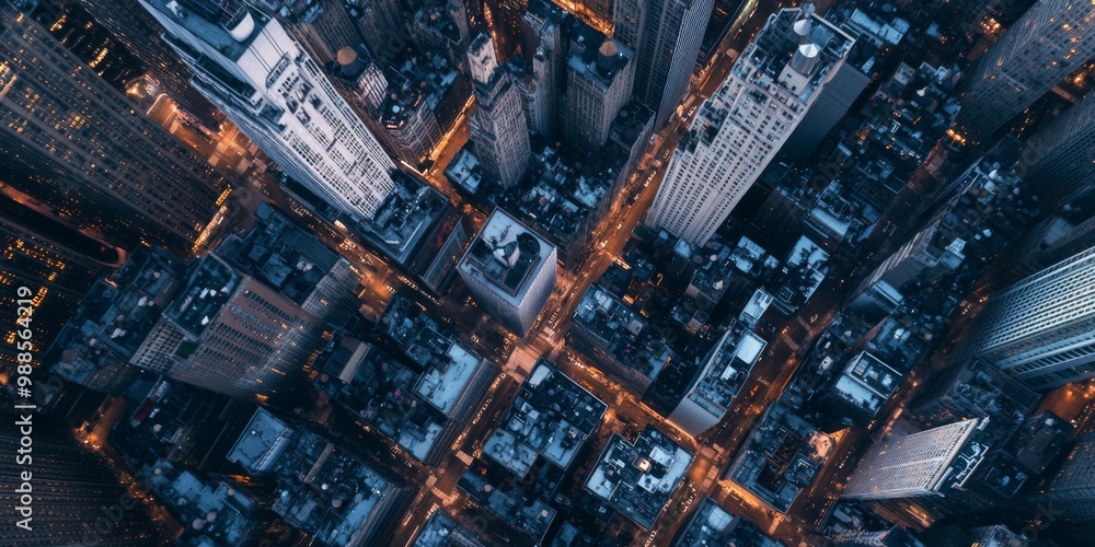 A stunning aerial view of a cityscape featuring impressive skyscrapers and diverse architecture A stunning aerial view of a cityscape featuring impressive skyscrapers and diverse architecture