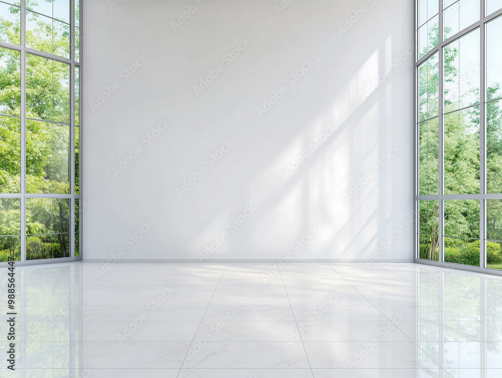Empty room with white walls and ceiling Empty room with white walls and ceiling